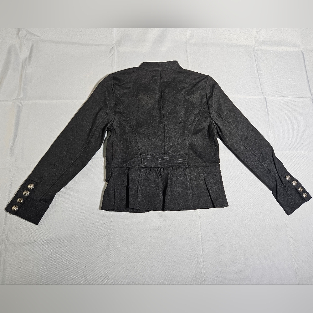 INC International Concepts MILITARY Marching STYLE Black Peplum Jacket Sz PM NWT - Picture 5 of 6